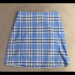 Brandy Melville Blue Plaid Skirt